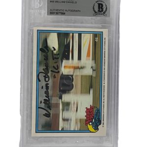 WILLIAM DANIELS SIGNED KNIGHT RIDER DONRUSS TRADING CARD #46 SLABBED BECKETT