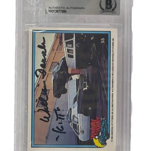 WILLIAM DANIELS SIGNED KNIGHT RIDER DONRUSS TRADING CARD #55 SLABBED BECKETT