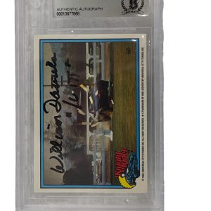 WILLIAM DANIELS SIGNED KNIGHT RIDER DONRUSS TRADING CARD #50 SLABBED BECKETT 2