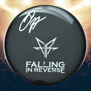 GFA Falling IN Reverse Fascia Drummer Luke Holland Autografata 10 " Drumhead