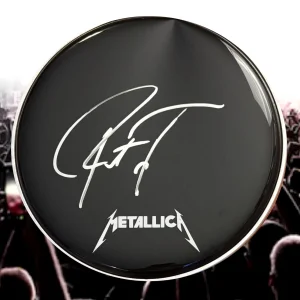 GFA Metallica Fascia Bassist Robert Trujillo Firmato 10 " Drumhead Prova 2 COA