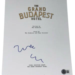 Wes Anderson Signed Autograph The Grand Budapest Hotel Script Screenplay Beckett