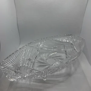 Genuine Lead Crystal Hand Cut 24% Footed Bowl - EH - Made in West Germany