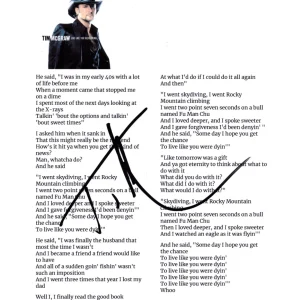 Tim McGraw Signed Live Like You Were Dying Lyric Sheet Autograph Beckett
