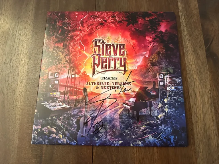 STEVE PERRY SIGNED TRACES ALTERNATE VERSIONS AND SKETCHES VINYL AUTOGRAPH AUTO A