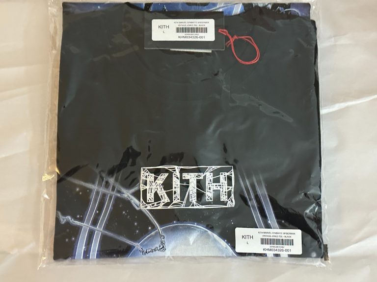 KITH X MARVEL SYMBIOTE SPIDER-MAN T TEE SHIRT BLACK L LARGE IN HAND NWT NEW