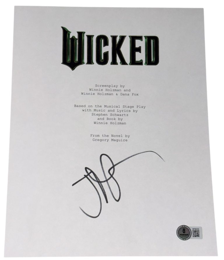 Jon M. Chu Signed Autograph Wicked Full Script Screenplay Ariana Grande Beckett