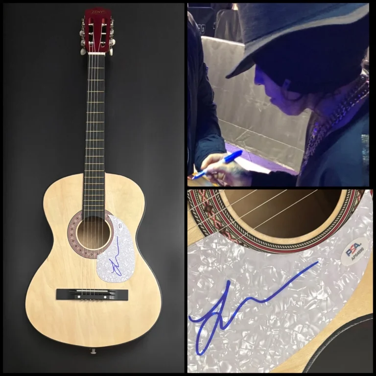 PSA 4 Non Blondes Star  * LINDA PERRY *  Signed Acoustic Guitar PROOF COA