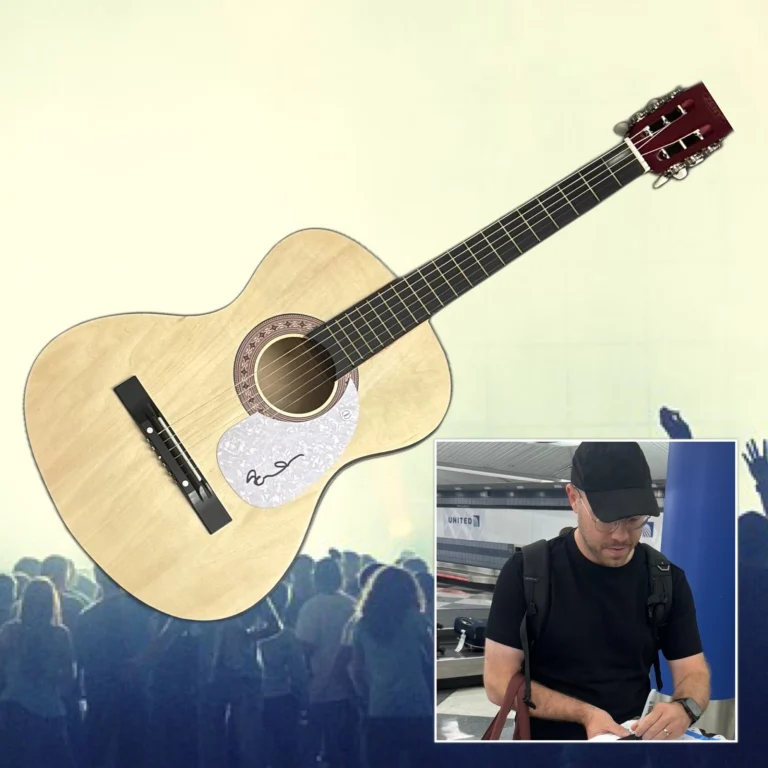 GFA  Ryan O'Neal Singer  * SLEEPING AT LAST * Signed Acoustic Guitar PROOF COA