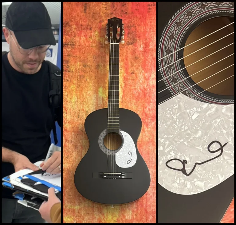 GFA  Ryan O'Neal Singer  * SLEEPING AT LAST * Signed Acoustic Guitar PROOF COA