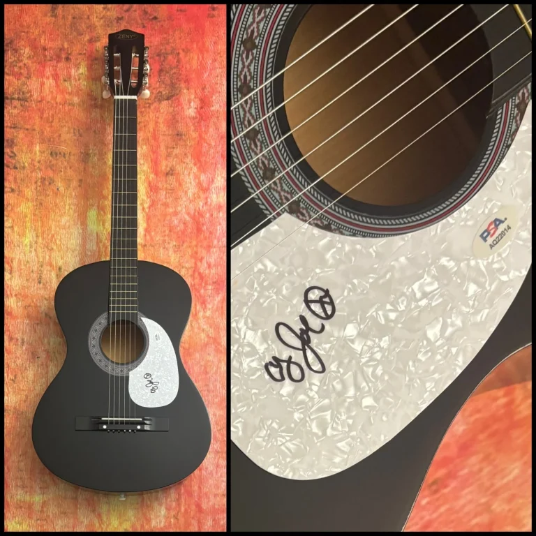 PSA  Joe and the Fish Star * COUNTRY JOE McDONALD * Signed Acoustic Guitar COA