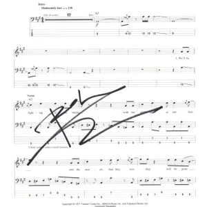 Pete Townshend Signed Won't Get Fooled Again Sheet Music The Who Auto Beckett