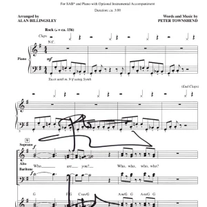 Pete Townshend Signed Who Are You Sheet Music The Who Autograph Beckett