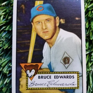 1952 Topps Set Break #224 Bruce Edwards VG Surface Crease SEE PICS Cubs