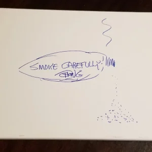 TOMMY CHONG Authentic Signed 11x14 White Canvas Sketch Inscribed JSA/COA U23729