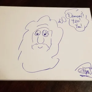 TOMMY CHONG Authentic Signed 11x14 White Canvas Sketch Inscribed JSA/COA U23730