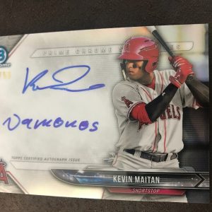 2018 BOWMAN CHROME KEVIN MAITAN AUTO 17/50 PRIME CHOICE GOLD REFRACTOR