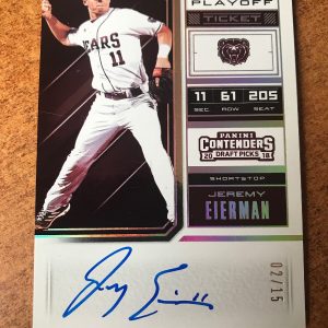 2018 Panini Contenders PLAYOFF Ticket AUTO Jeremy Eierman Oakland A’s 2/15 Ssp