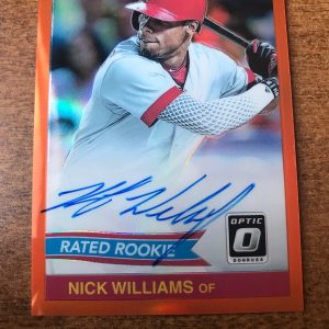 2018 Optic RATED ROOKIE 1984 RETRO ORANGE ON CARD AUTO NICK WILLIAMS RC 64/75