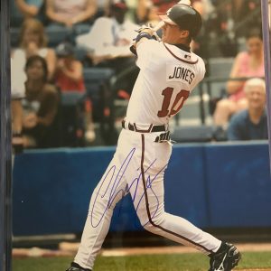 CHIPPER JONES SIGNED 16X20 PHOTO ATLANTA BRAVES BECKETT BAS AUTOGRAPH AUTO COA