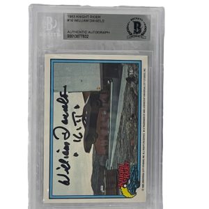 WILLIAM DANIELS SIGNED KNIGHT RIDER DONRUSS TRADING CARD #16 SLABBED BECKETT 1