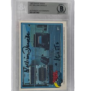 WILLIAM DANIELS SIGNED KNIGHT RIDER DONRUSS TRADING CARD #27 SLABBED BECKETT 1