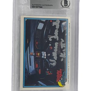 WILLIAM DANIELS SIGNED KNIGHT RIDER DONRUSS TRADING CARD #32 SLABBED BECKETT 2