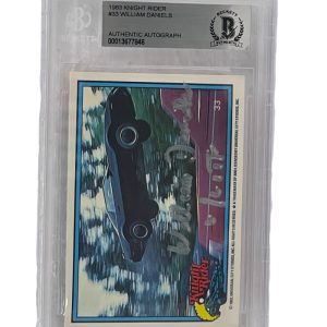 WILLIAM DANIELS SIGNED KNIGHT RIDER DONRUSS TRADING CARD #33 SLABBED BECKETT 2