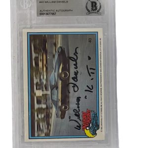 WILLIAM DANIELS SIGNED KNIGHT RIDER DONRUSS TRADING CARD #40 SLABBED BECKETT 1