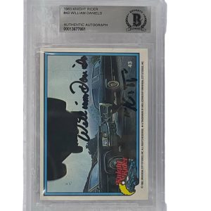 WILLIAM DANIELS SIGNED KNIGHT RIDER DONRUSS TRADING CARD #43 SLABBED BECKETT
