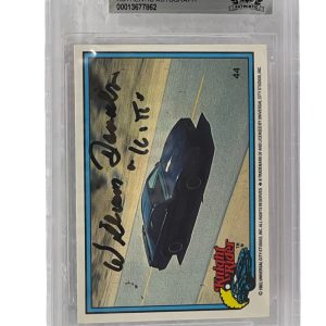 WILLIAM DANIELS SIGNED KNIGHT RIDER DONRUSS TRADING CARD #44 SLABBED BECKETT 2