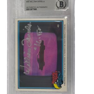 WILLIAM DANIELS SIGNED KNIGHT RIDER DONRUSS TRADING CARD #48 SLABBED BECKETT