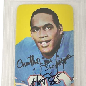 OJ SIMPSON SIGNED 1970 TOPPS SUPER ROOKIE CARD FULL NAME SIGNATURE HOF BECKETT