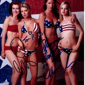 ALYSON HANNIGAN TARA REID SHANNON ELIZABETH MENA SUVARI Signed 8x10 CAST Photo