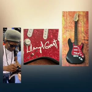 LlOYD GRANT Signed Metallic Band Electric Guitar With COA PROOF