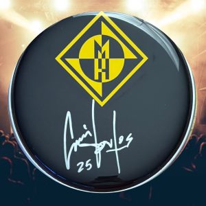 GFA Macchina Testa Fascia Drummer Chris Kontos Firmato 10 " Drumhead COA