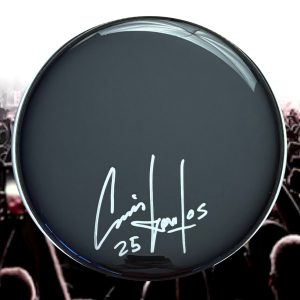 GFA Macchina Testa Fascia Drummer Chris Kontos Firmato 10 " Drumhead Prova COA
