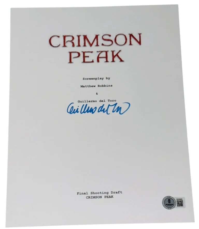 Guillermo del Toro Signed Autograph Crimson Peak Full Script Screenplay Beckett