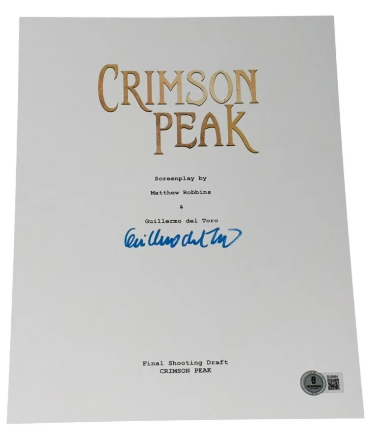 Guillermo del Toro Signed Autograph Crimson Peak Full Script Screenplay Beckett