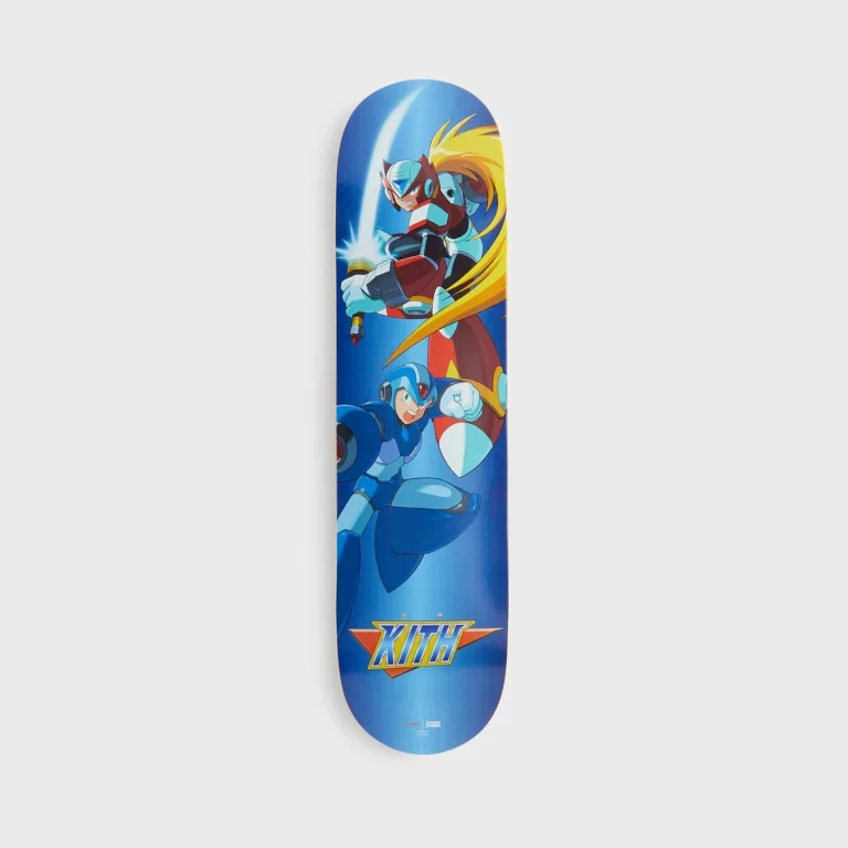 **IN HAND** KITH CAPCOM MEGA MAN BLUE SKATEDECK SKATE DECK IN HAND NEW NWT COLLECTIBLE MEMORABILIA