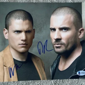 Wentworth Miller Dominic Purcell signed autographed 8x10 photo Prison Break COA