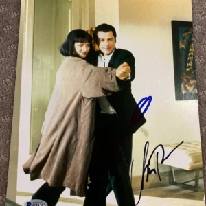 Uma Thurman John Travolta signed autographed 8x10 photo Pulp Fiction Beckett COA