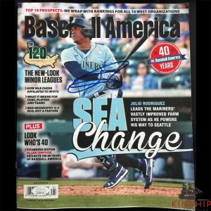 Julio Rodriguez signed Baseball America Magazine JSA COA Mariners Auto E206