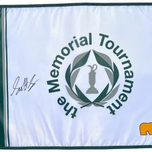SCOTTIE SCHEFFLER SIGNED 2024 THE MEMORIAL TOURNAMENT GOLF FLAG LIMITED JSA