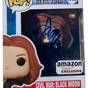 SCARLETT JOHANSSON SIGNED FUNKO POP VINYL CIVIL WAR BLACK WIDOW 1146 AUTO JSA