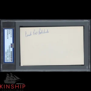 Bill Belichick signed 3x5 Index Card PSA DNA Slab Vintage Football Auto C3937