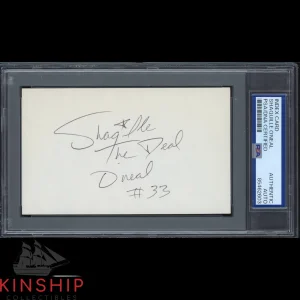 Shaquille O'Neal signed 3x5 Index Card PSA DNA Slab Vintage Inscribed Auto C3943