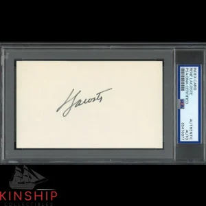 Rene Lacoste signed 3x5 Index Card PSA DNA Slabbed Vintage Tennis Auto C3997
