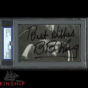 BB King signed 3x5 Cut PSA DNA Slabbed Rare Jazz Music Auto Inscribed C3988