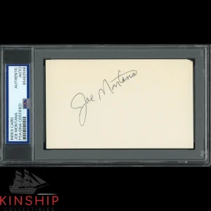 Joe Montana signed 3x5 Index Card PSA DNA Slab Football Vintage HOF Auto C4016